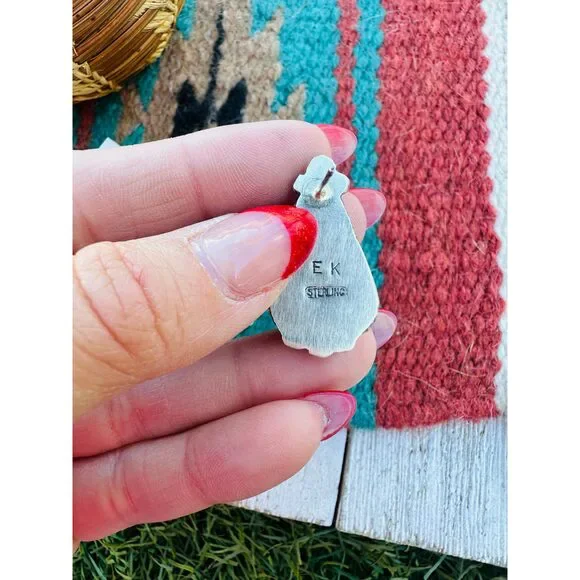 Handcrafted Kingman Turquoise & Sterling Silver Post Earrings